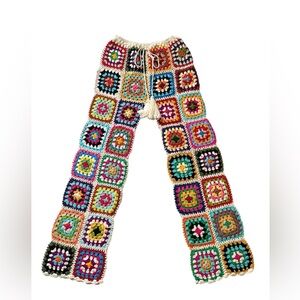Handmade Crochet Granny Square Pants Boho Festival Hippie Cottagecore